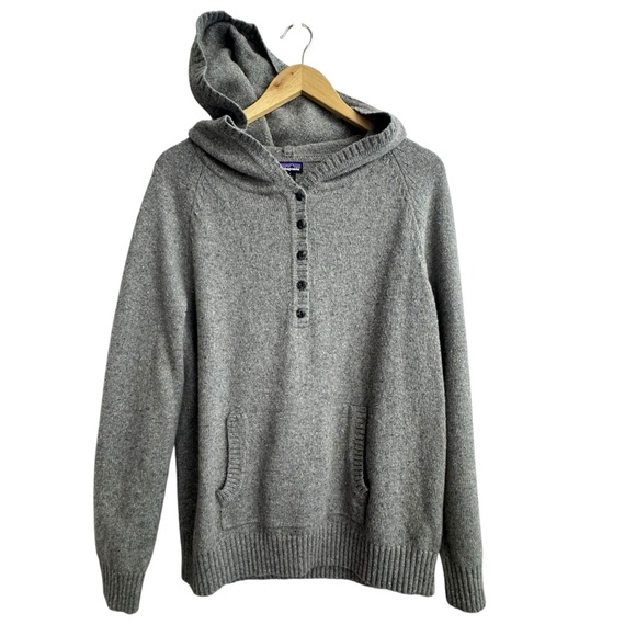 Patagonia Tops - Patagonia Wool Blend Off Country Hoody Medium Gray Women’s SZ L